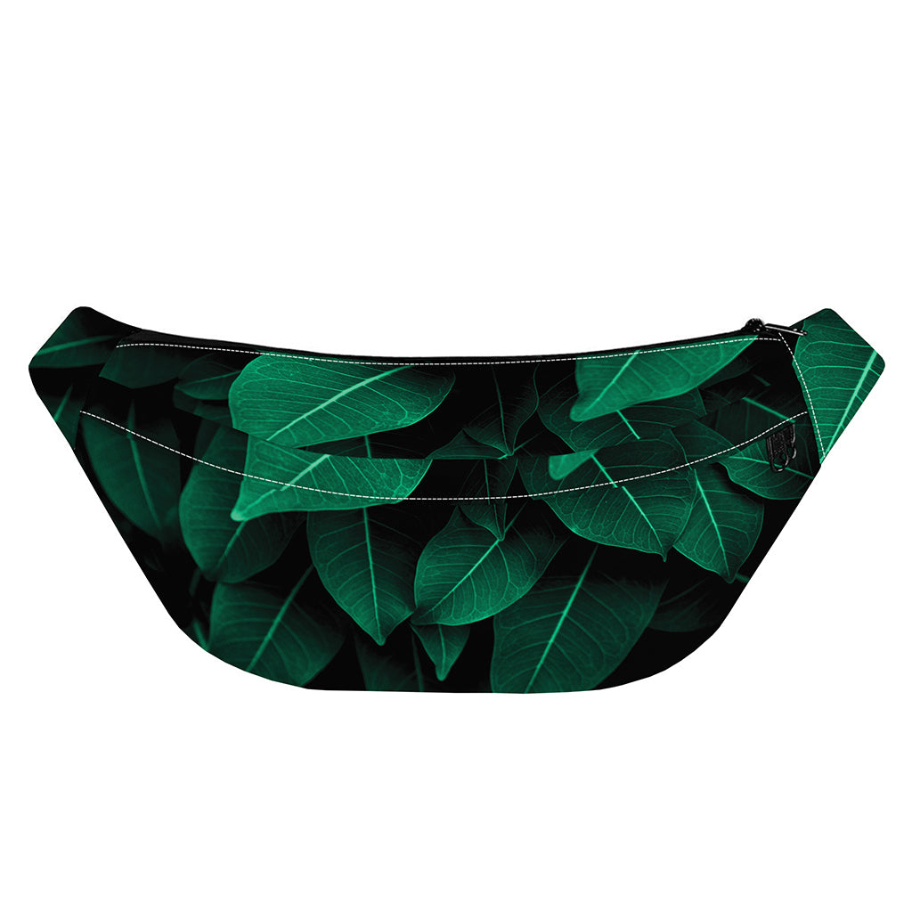 Natural Green Leaf Print Fanny Pack
