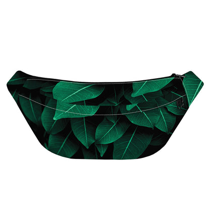 Natural Green Leaf Print Fanny Pack