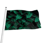 Natural Green Leaf Print Flag