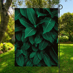 Natural Green Leaf Print Garden Flag