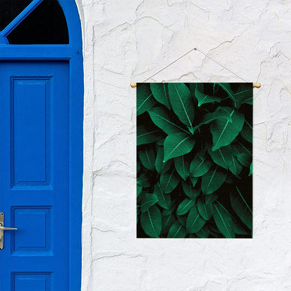 Natural Green Leaf Print Garden Flag