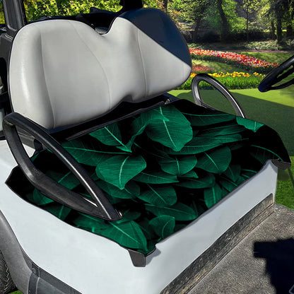 Natural Green Leaf Print Golf Cart Seat Cover
