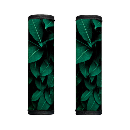 Natural Green Leaf Print Handle Covers
