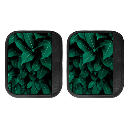 Natural Green Leaf Print Handle Covers
