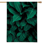 Natural Green Leaf Print House Flag