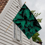 Natural Green Leaf Print House Flag