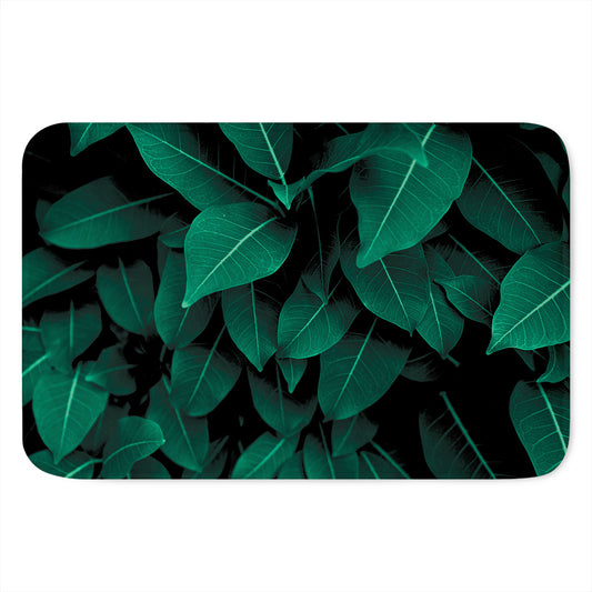 Natural Green Leaf Print Indoor Door Mat