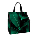 Natural Green Leaf Print Insulated Lunch Tote