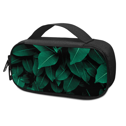 Natural Green Leaf Print Insulin Cooler Travel Case