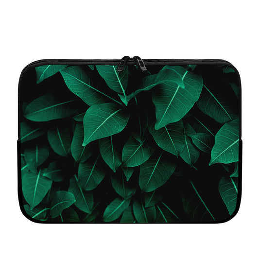 Natural Green Leaf Print Laptop Sleeve