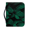 Natural Green Leaf Print Leather Bible Cover