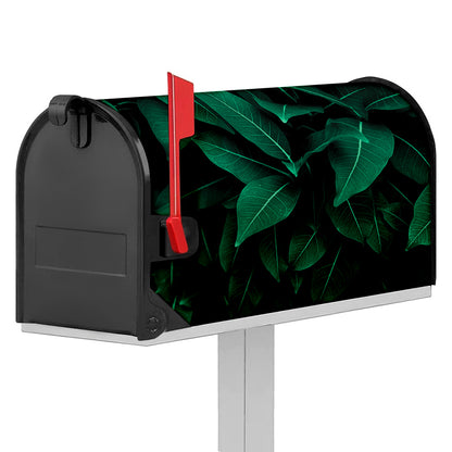 Natural Green Leaf Print Mailbox Cover