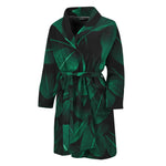 Natural Green Leaf Print Men's Bathrobe