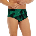 Natural Green Leaf Print Men's Briefs