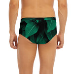 Natural Green Leaf Print Men's Briefs