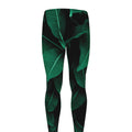 Natural Green Leaf Print Men's Leggings
