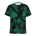 Natural Green Leaf Print Men's Athletic T-Shirt