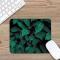 Natural Green Leaf Print Mouse Pad
