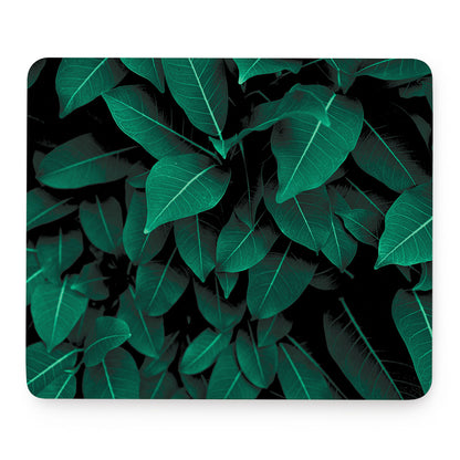 Natural Green Leaf Print Mouse Pad
