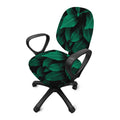 Natural Green Leaf Print Office Chair Cover