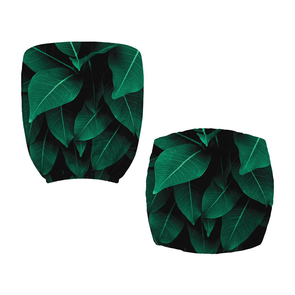 Natural Green Leaf Print Office Chair Cover