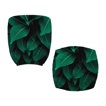 Natural Green Leaf Print Office Chair Cover