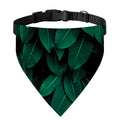 Natural Green Leaf Print Over The Collar Dog Bandana