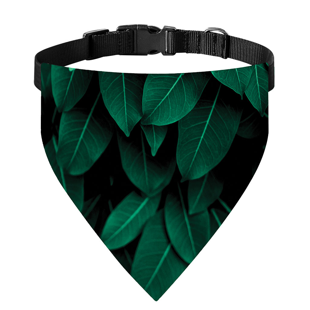 Natural Green Leaf Print Over The Collar Dog Bandana