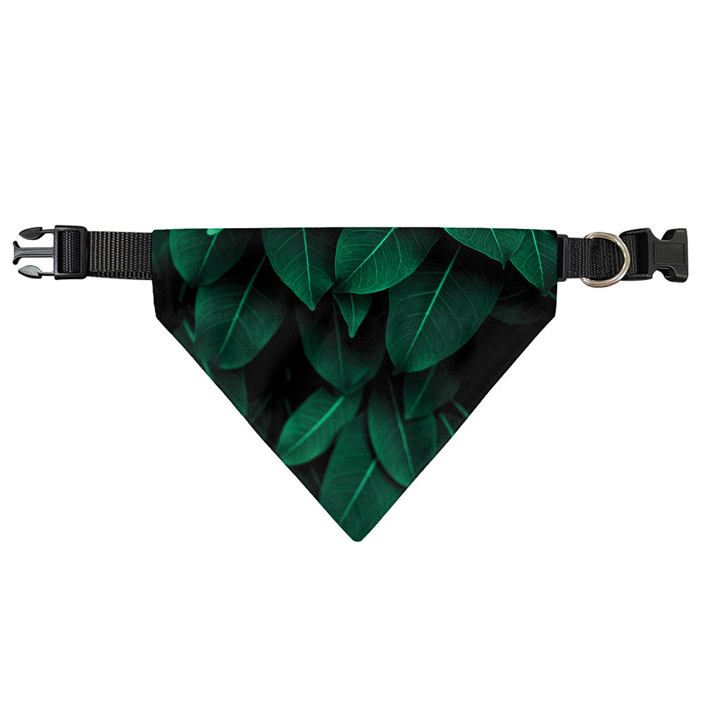 Natural Green Leaf Print Over The Collar Dog Bandana
