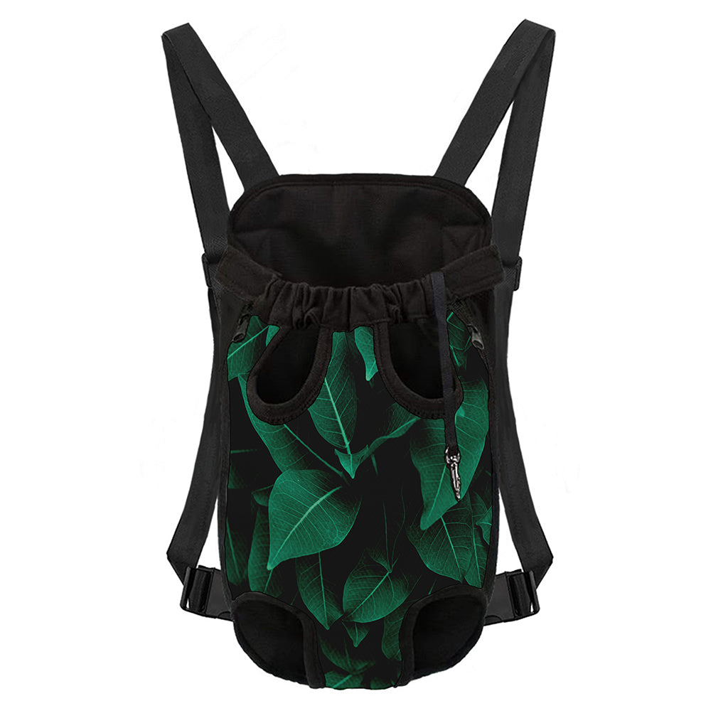 Natural Green Leaf Print Pet Carrier Backpack