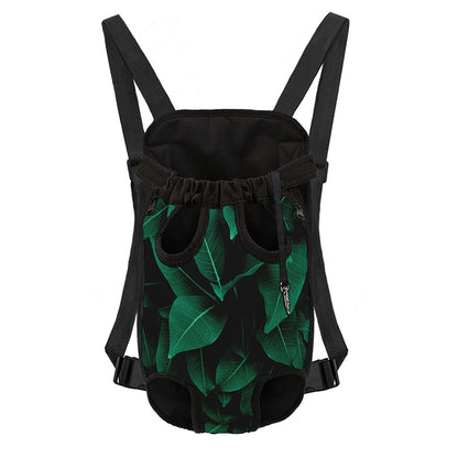 Natural Green Leaf Print Pet Carrier Backpack