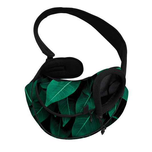 Natural Green Leaf Print Pet Sling Carrier