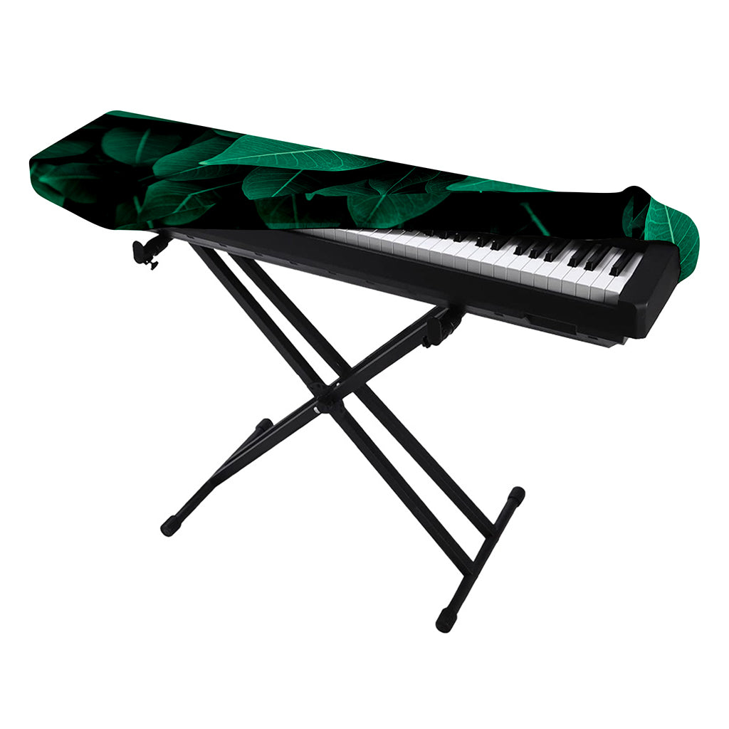 Natural Green Leaf Print Piano Keyboard Cover