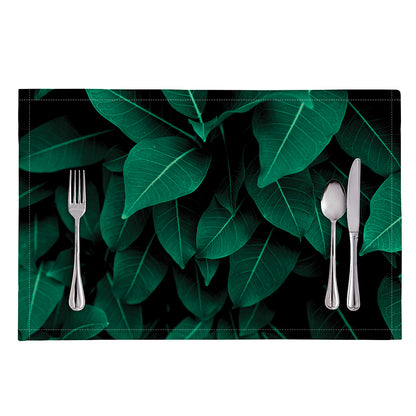 Natural Green Leaf Print Placemat