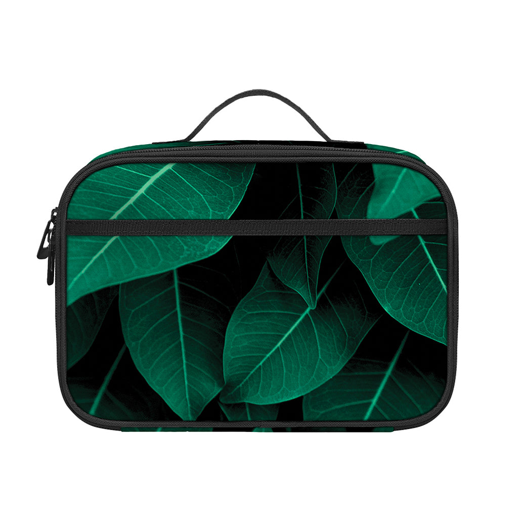 Natural Green Leaf Print Portable Lunch Bag