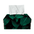 Natural Green Leaf Print Rectangle Tissue Box Cover