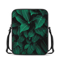 Natural Green Leaf Print Rectangular Crossbody Bag