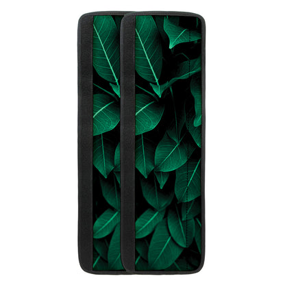 Natural Green Leaf Print Refrigerator Handle Covers