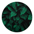 Natural Green Leaf Print Round Blanket
