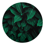 Natural Green Leaf Print Round Blanket