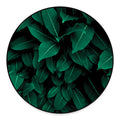 Natural Green Leaf Print Round Floor Mat