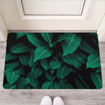 Natural Green Leaf Print Rubber Doormat