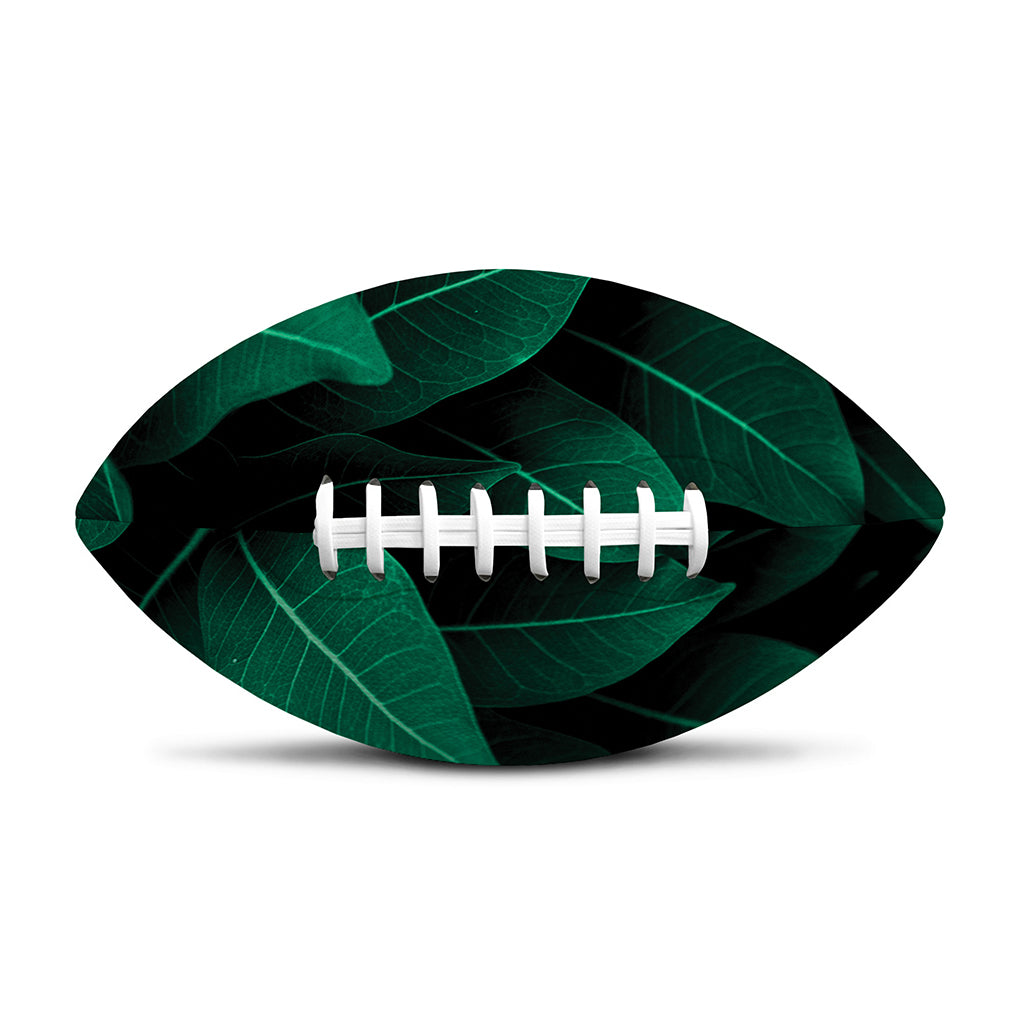 Natural Green Leaf Print Rugby Ball
