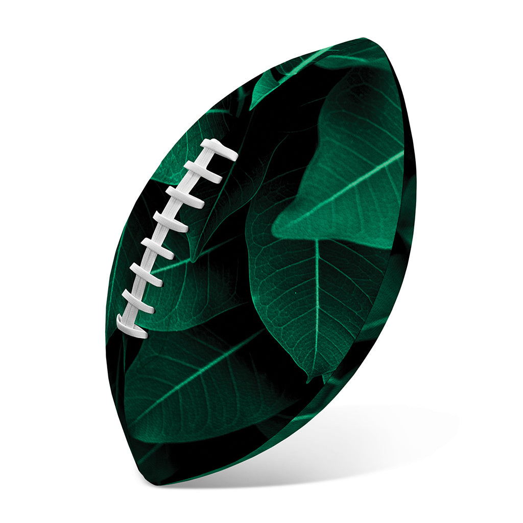 Natural Green Leaf Print Rugby Ball