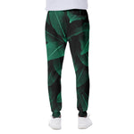 Natural Green Leaf Print Scuba Joggers