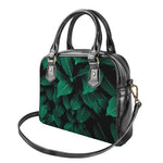 Natural Green Leaf Print Shoulder Handbag