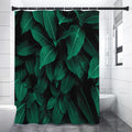 Natural Green Leaf Print Shower Curtain