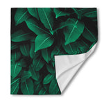 Natural Green Leaf Print Silk Bandana
