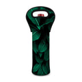 Natural Green Leaf Print Single Neoprene Wine Tote