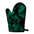 Natural Green Leaf Print Single Oven Mitt